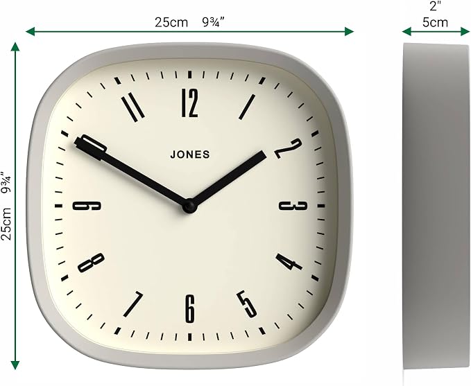JONES CLOCKS® Marvel wall Clock | Modern Retro Rounded Square Clock | 10 inch | - Image 4