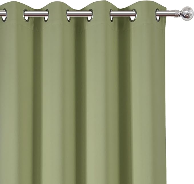 LEMOMO Sage Green Blackout Curtains 66 x 63 Inch Length/Set of 2 Curtain - Image 6