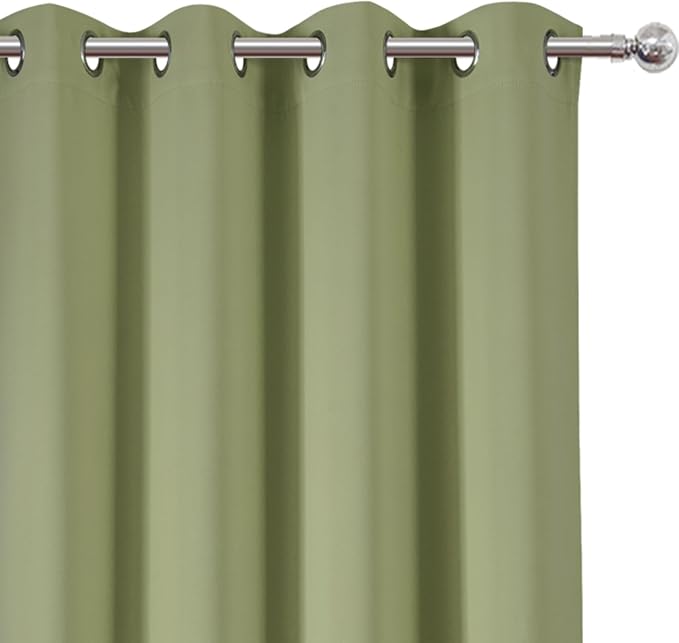 LEMOMO Blackout Curtains 52 x 84 inches Long Sage Green Curtains Set of 2 - Image 6