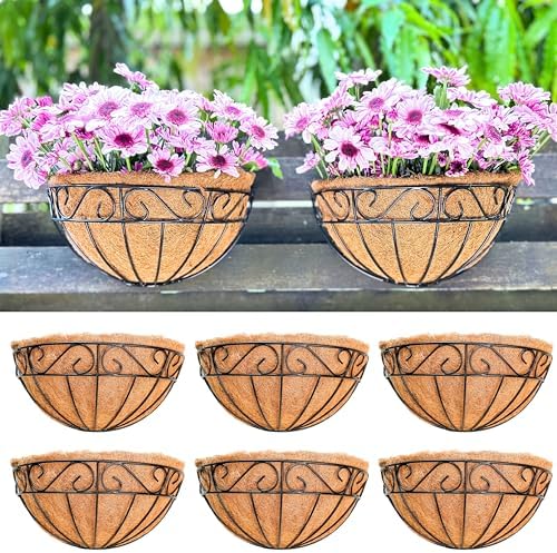 LaLaGreen Fence Wall Planter Black Coco Liner Flower Pots by L%C3%A1L%C3%A1Green