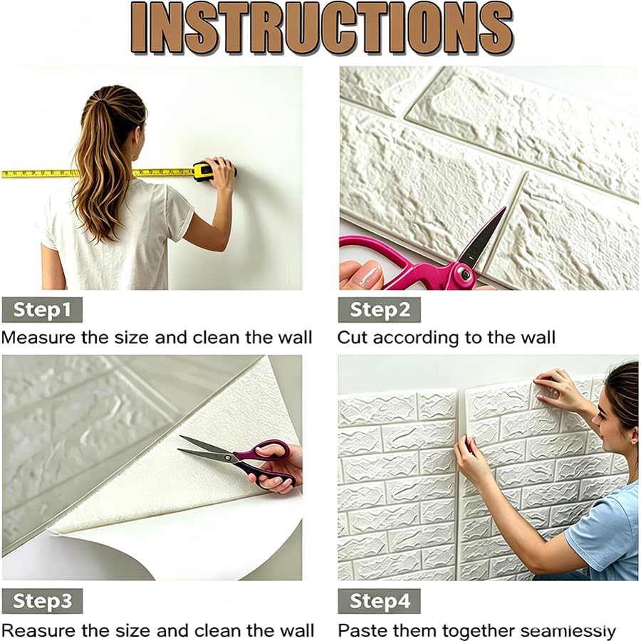 10PCS 3D Wall Panels, 3D Brick Foam Peel & Stick - Image 4
