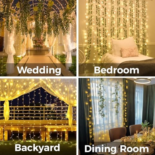 suddus 200 LED Curtain Lights Fairy Lights - Image 2