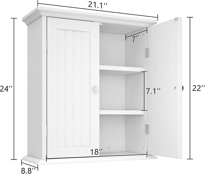 ChooChoo Bathroom Wall Cabinet Set of 2, Over The Toilet Space Saver Storage - Image 3