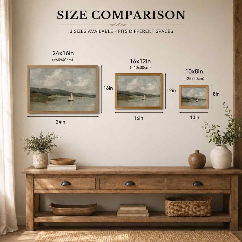 SEYSHUI Coastal Wall Art Nautical Sailboat Wall Decor Framed - Image 7