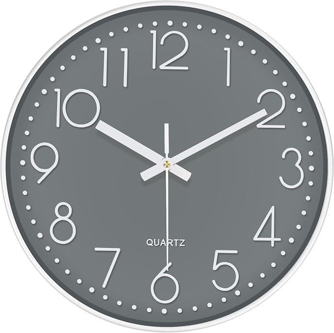Silent Wall Clocks Battery Operated 8 Inch, Analog Wall Clock by MABPEDO