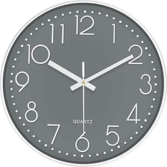 Silent Wall Clocks Battery Operated 8 Inch, Analog Wall Clock by MABPEDO
