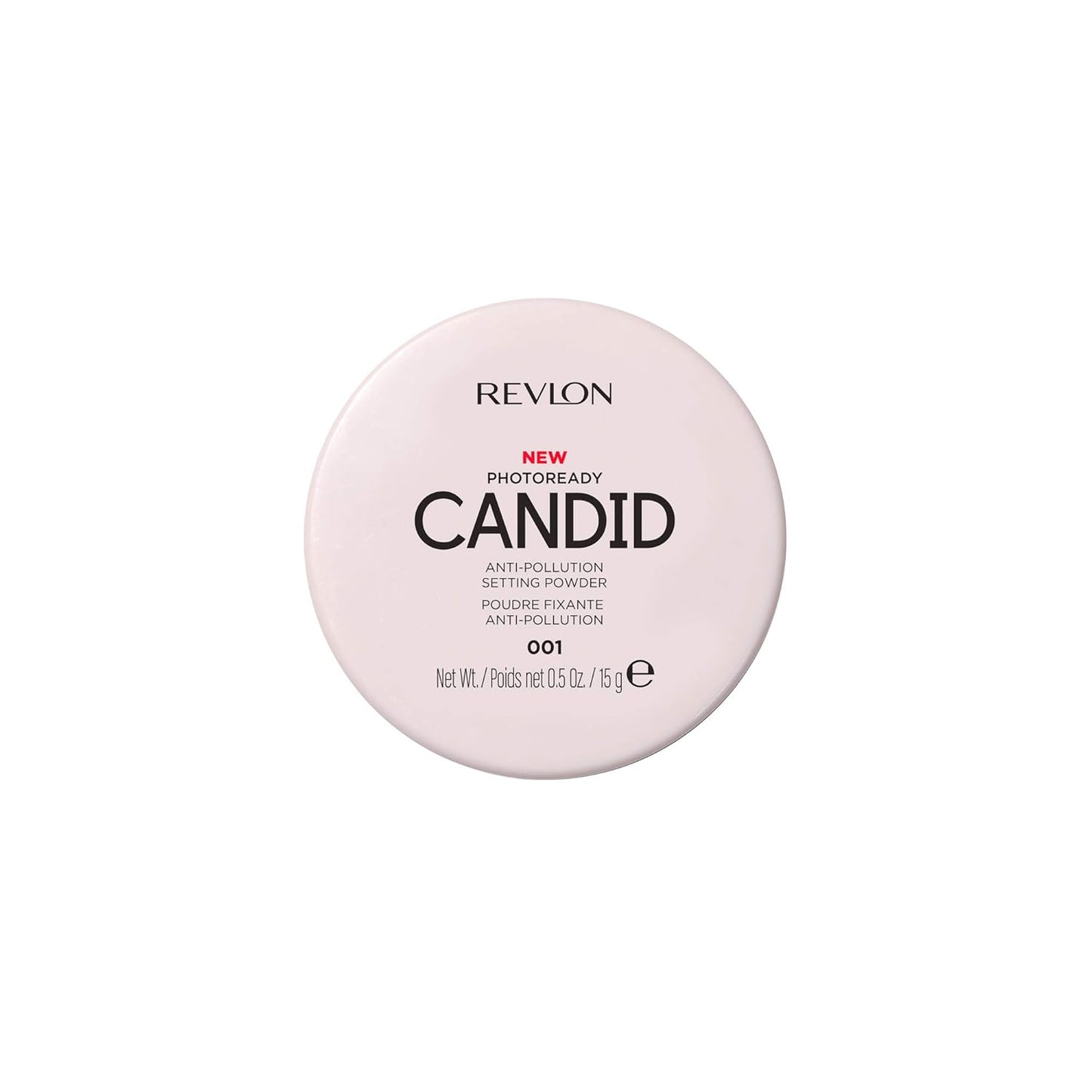 Revlon Setting Powder, PhotoReady Candid Blurring Face Makeup, Anti-Pollution, Lightweight & Breathable High Pigment, Natural Finish, 001 Universal Translucent, 0.5 Oz