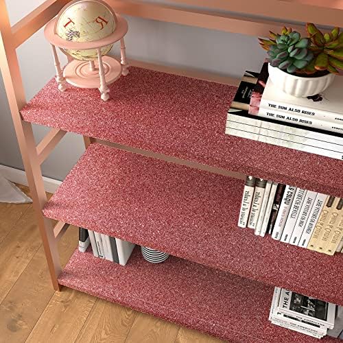 VEELIKE Rose Gold Glitter Wallpaper 15.7''x118'' Sparkle Pink Peel and Stick - Image 4