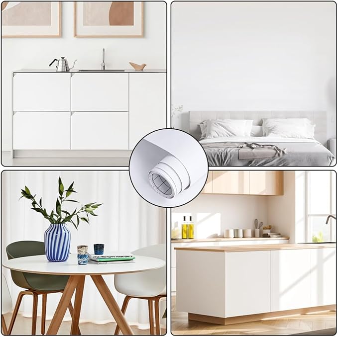 Arthome 11.8"x100" White Contact Paper, Peel and Stick Matte Wallpaper - Image 5
