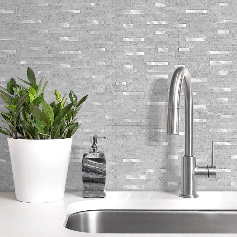 DICOFUN 10 Sheets Peel and Stick Backsplash Wall Tiles, PVC Kitchen Backsplash - Image 5