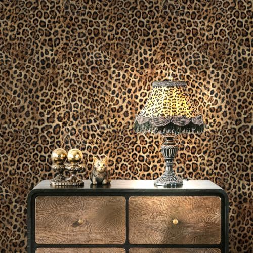 JiffDiff Upgrade Brown Leopard Print Peel and Stick Wallpaper, 17.3" x 120" - Image 4