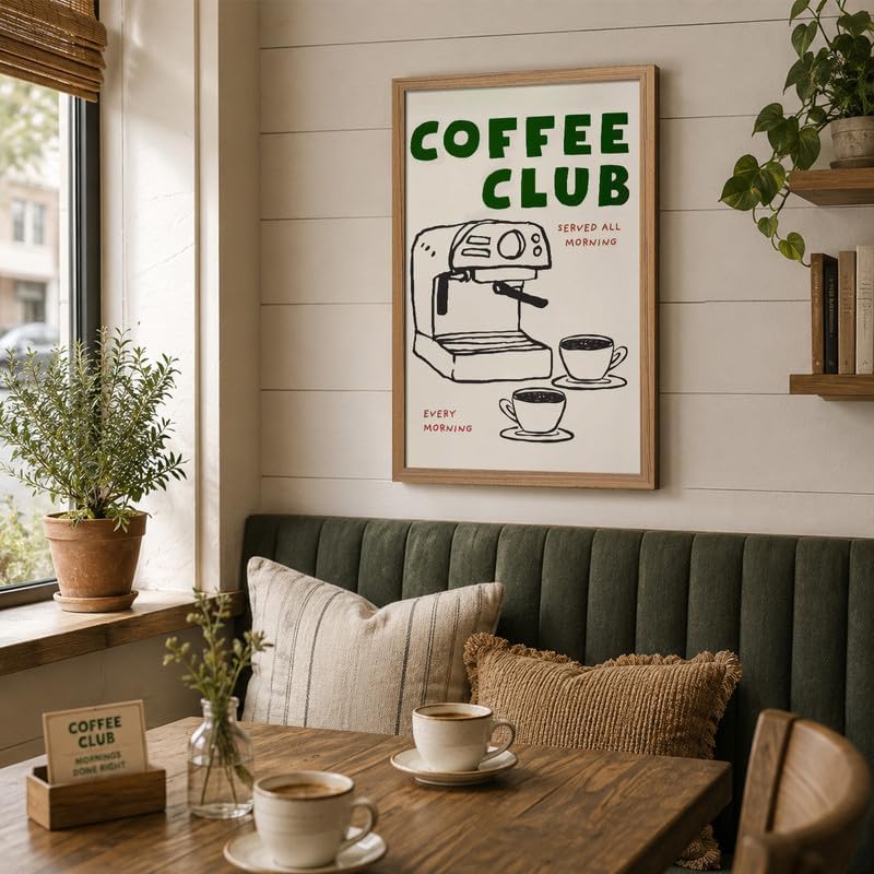 Coffee Bar Framed Wall Art Espresso Machine Picture Kitchen Wall Decor - Image 2