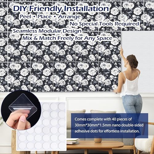 PINWELIFE® Acoustic Art Tiles – 8-Pack 12"x16" Sound Absorbing Panels, Seamless - Image 3