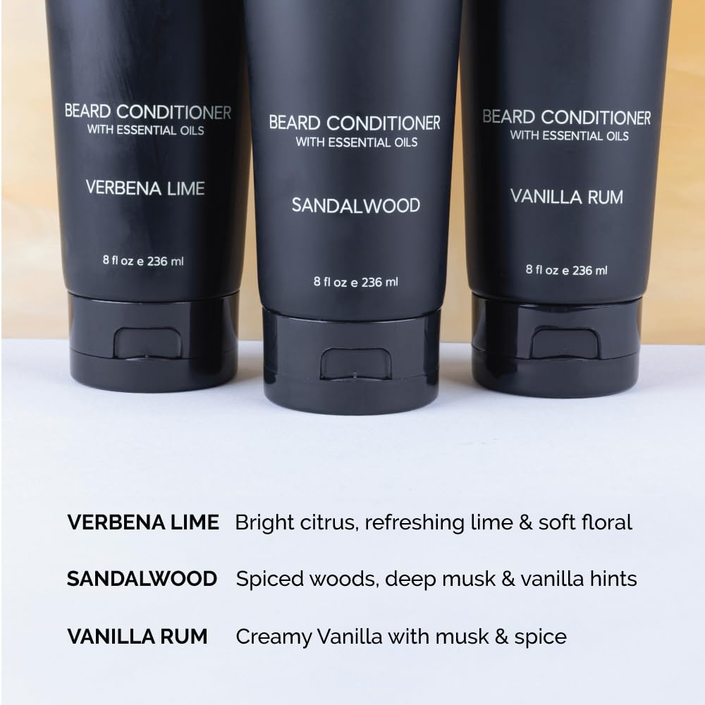 ZEUS Beard Conditioner Wash, Cleansing & Moisturizing Beard Wash with Green Tea & Natural Ingredients to Soften Beard – 8 oz. (Made in USA) Sandalwood