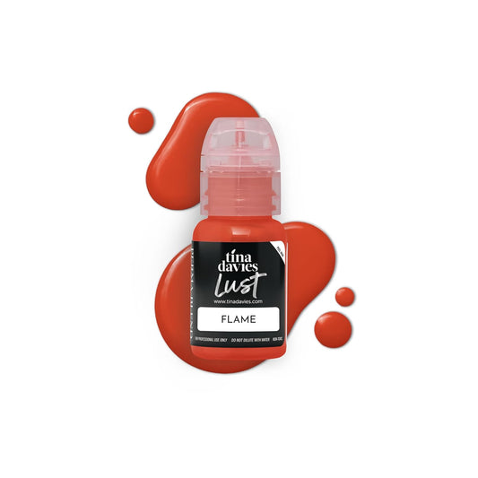 Tina Davies Professional Envy & Lust Lip Pigments - Permanent Lip Makeup - Colors Heal True to Tone - High Retention - Lust Flame, 1/2oz/15ml Bottle