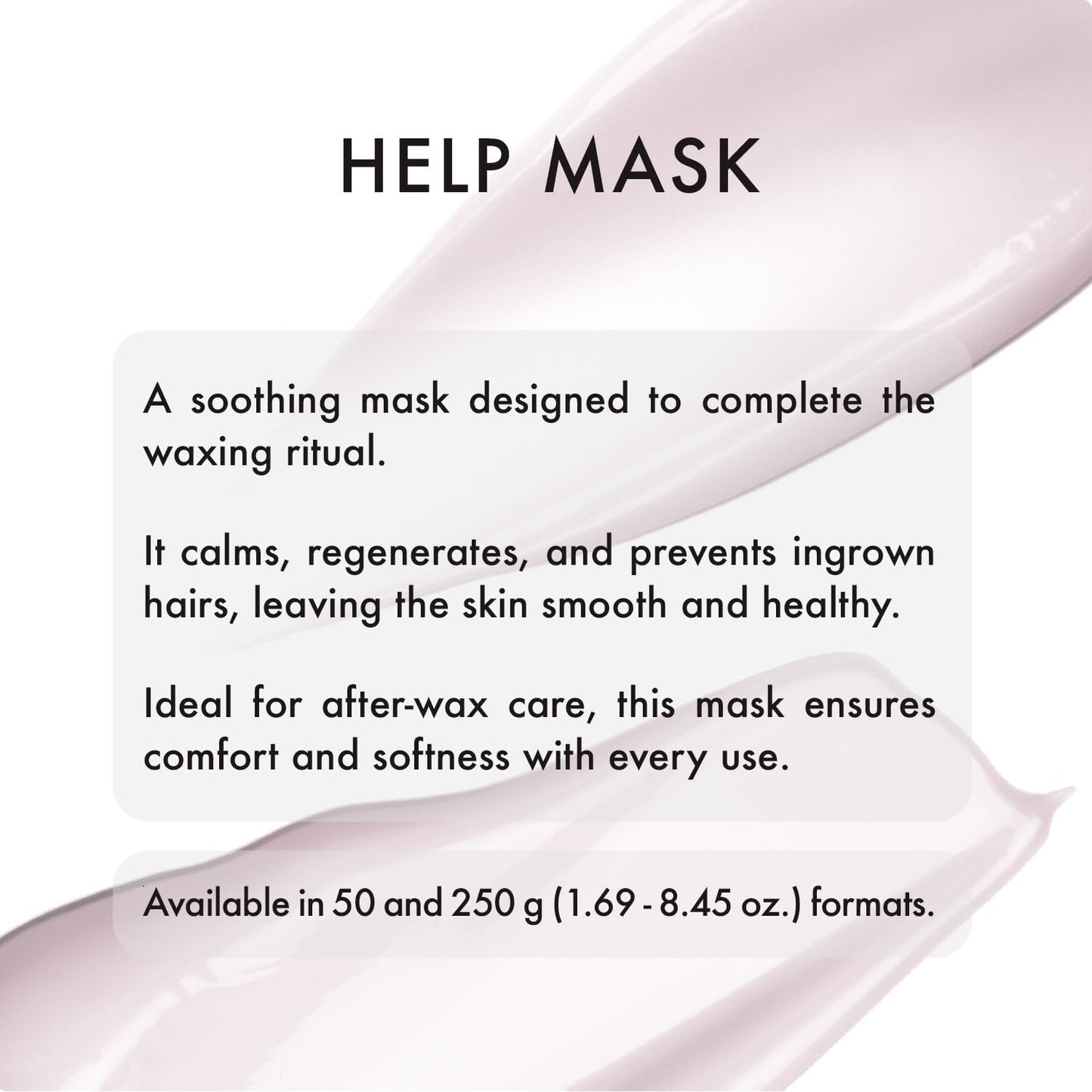 Italwax Help Line Help Mask 8.45oz (250g) – Leave-In Soothing Mask with Tea Tree Oil and Calamine – Calms and Protects Sensitive Skin After Waxing – For Professional and Home Use