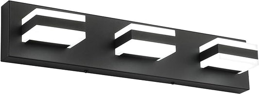 SOLFART LED Black Bathroom Vanity Light Fixtures Over Mirror 3 Lights Bath by SOLFART