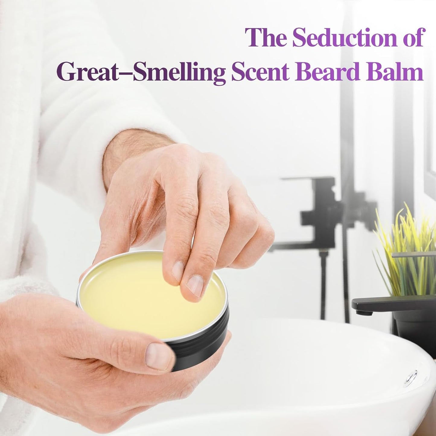 5% Concentration Biotin Beard Balm for Men & Conditioning Beard Wax - Made with Castor Oil Natural and Organic Ingredients - Hydrates & Thickens Facial Hair Growth- 2 Ounce Tin (Passionate Sunset)