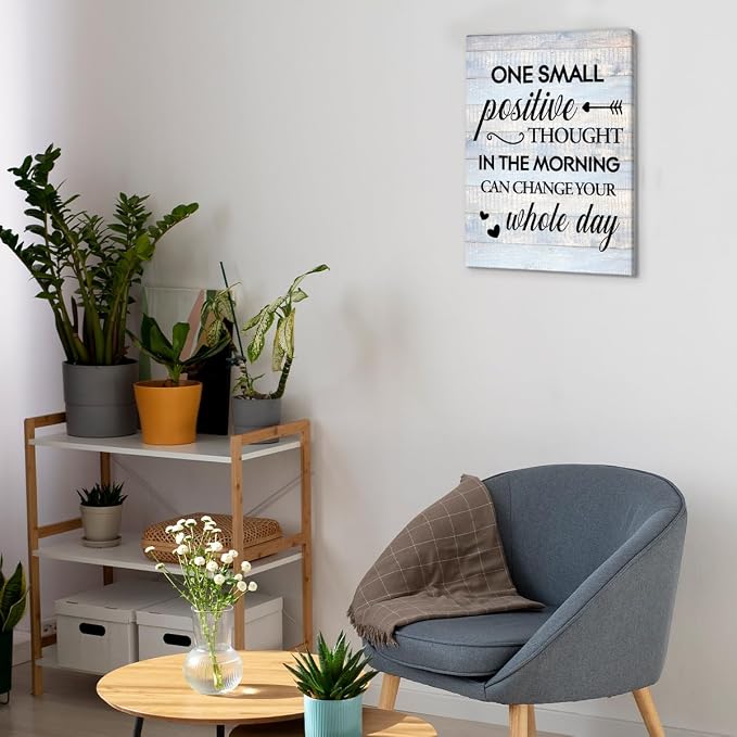 Inspirational Farmhouse Canvas Print Wall Art Decor One Small Positive Thought - Image 5