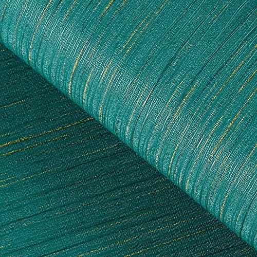 FunStick Emerald Green Faux Grasscloth Peel and Stick Wallpaper Textured Linen by FunStick