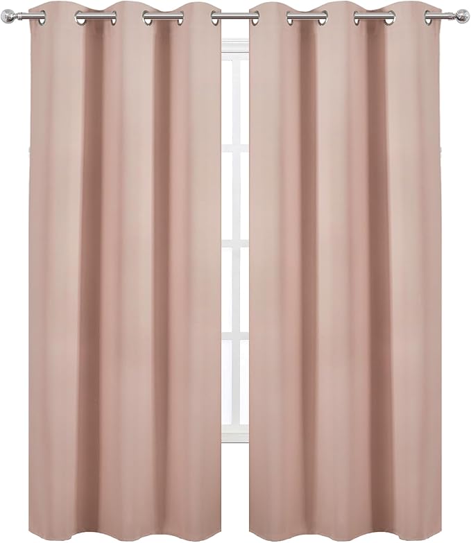 LEMOMO Blush Thermal Blackout Curtains/38 x 84 Inch/Set of 2 Panels Room - Image 2
