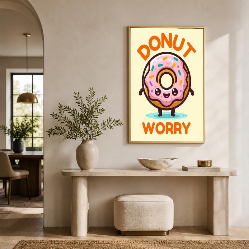 InkFlow Posters Donut Worry Canvas Poster - Image 6