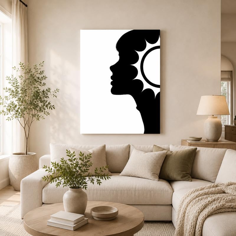 InkFlow Posters Abstract Face Silhouette Canvas Poster - Image 3