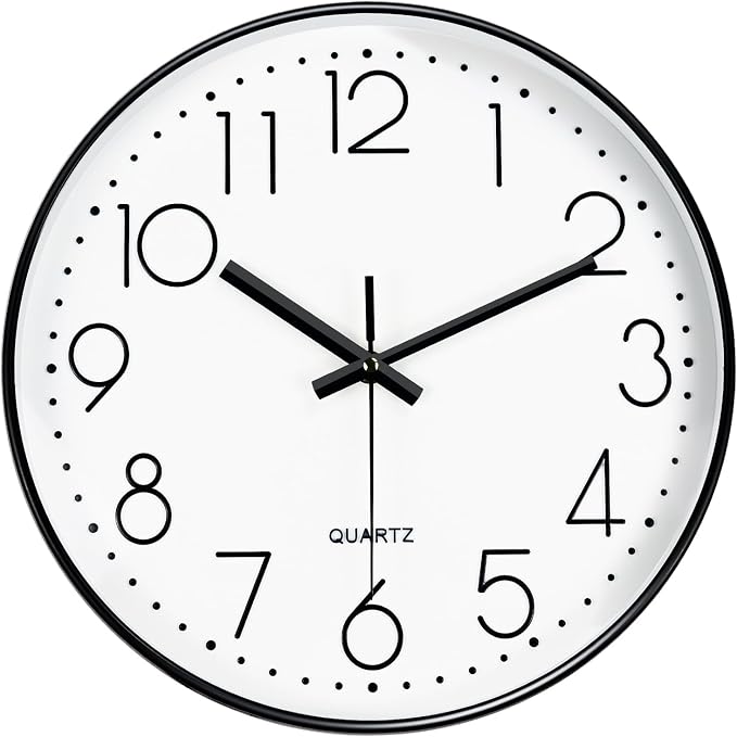 Wall Clock, Silent Wall Clocks Battery Operated 10 Inch Modern Non Ticking by MABPEDO