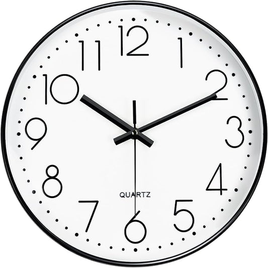 Silent Wall Clocks Battery Operated 8 Inch, Analog Wall Clock by MABPEDO