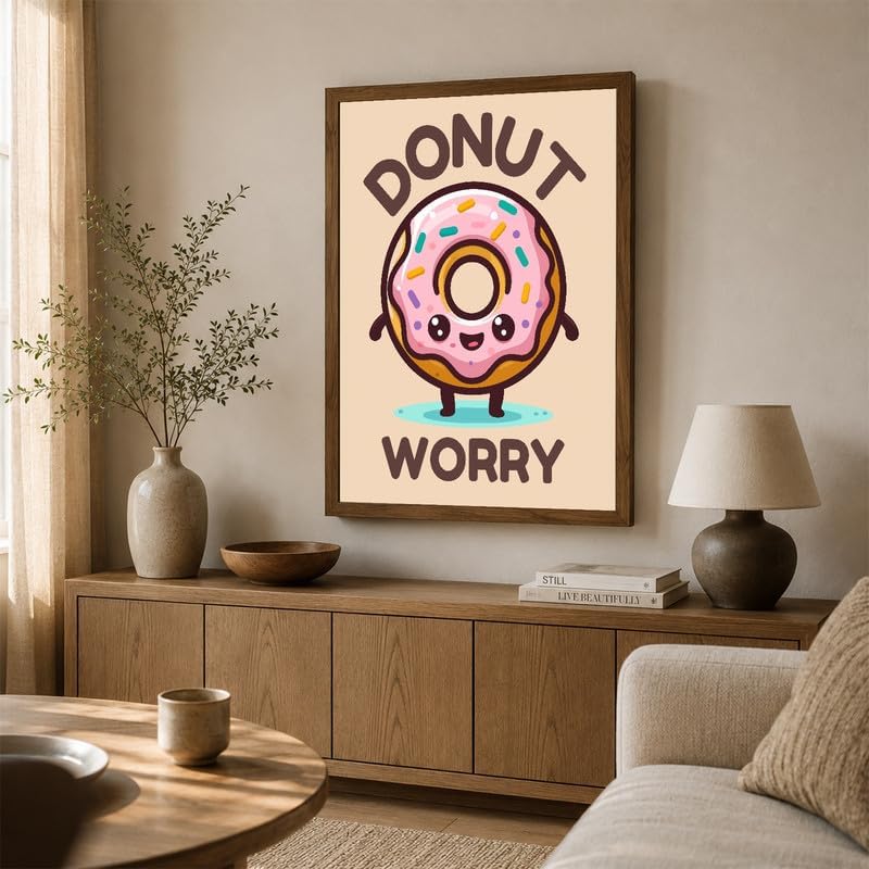 InkFlow Posters Donut Worry Canvas Poster - Image 3