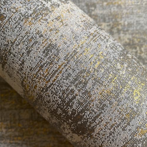 Zeeko Non-Pasted Vintage Textured Wallpaper Distressed Metallic 17.3"x 472" - Image 3