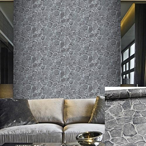 Stone Wallpaper Peel and Stick Castle Contact Paper, Dark Grey, 11 Yards - Image 2