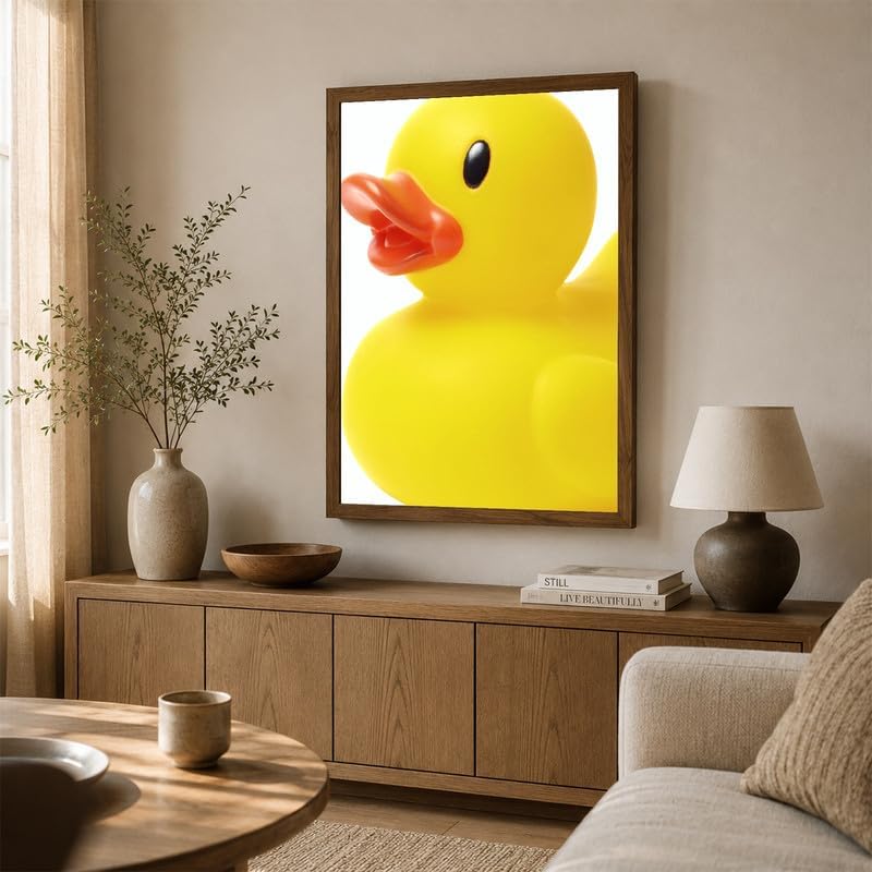 InkFlow Posters Yellow Rubber Duck Canvas Poster - Image 4