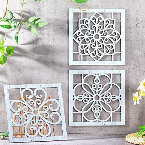 Yulejo 4 Pcs Thicken Rustic Wall Decor Wooden, Light Cyan - Image 2