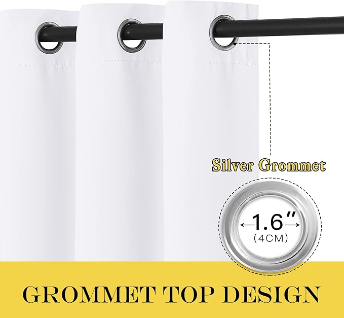 NICETOWN White Doorway Curtains 80 inches Long - Image 3