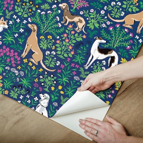 NuWallpaper x Printfresh Must Love Dogs Indigo Peel and Stick Wallpaper - Image 4