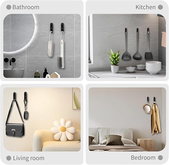 6PCS Foldable Wall Hooks, Zinc Alloy Flip Down Hooks, Retractable Wall Hooks - Image 6