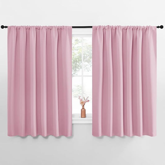 NICETOWN Blackout Curtains for Bedroom, Rouge Pink, 1 Pair, 70 by 63-inch by NICETOWN