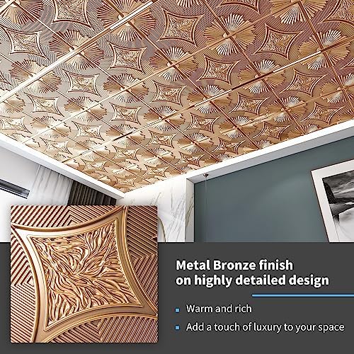 Art3d 12-Pack Waterproof 3D Drop Ceiling Tiles, 24 x 24 in - Image 3