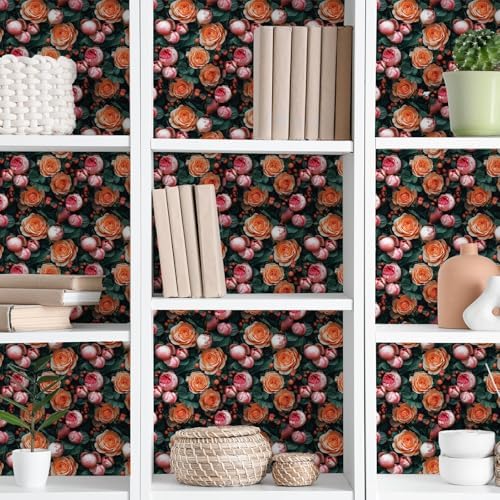 Main Street Peel and Stick Wallpaper Sheets, Fresh Roses - Image 4