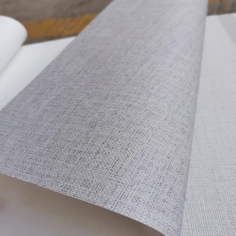 Gray Grasscloth Peel and Stick Wallpaper Self Adhesive 17.8"x118" - Image 3