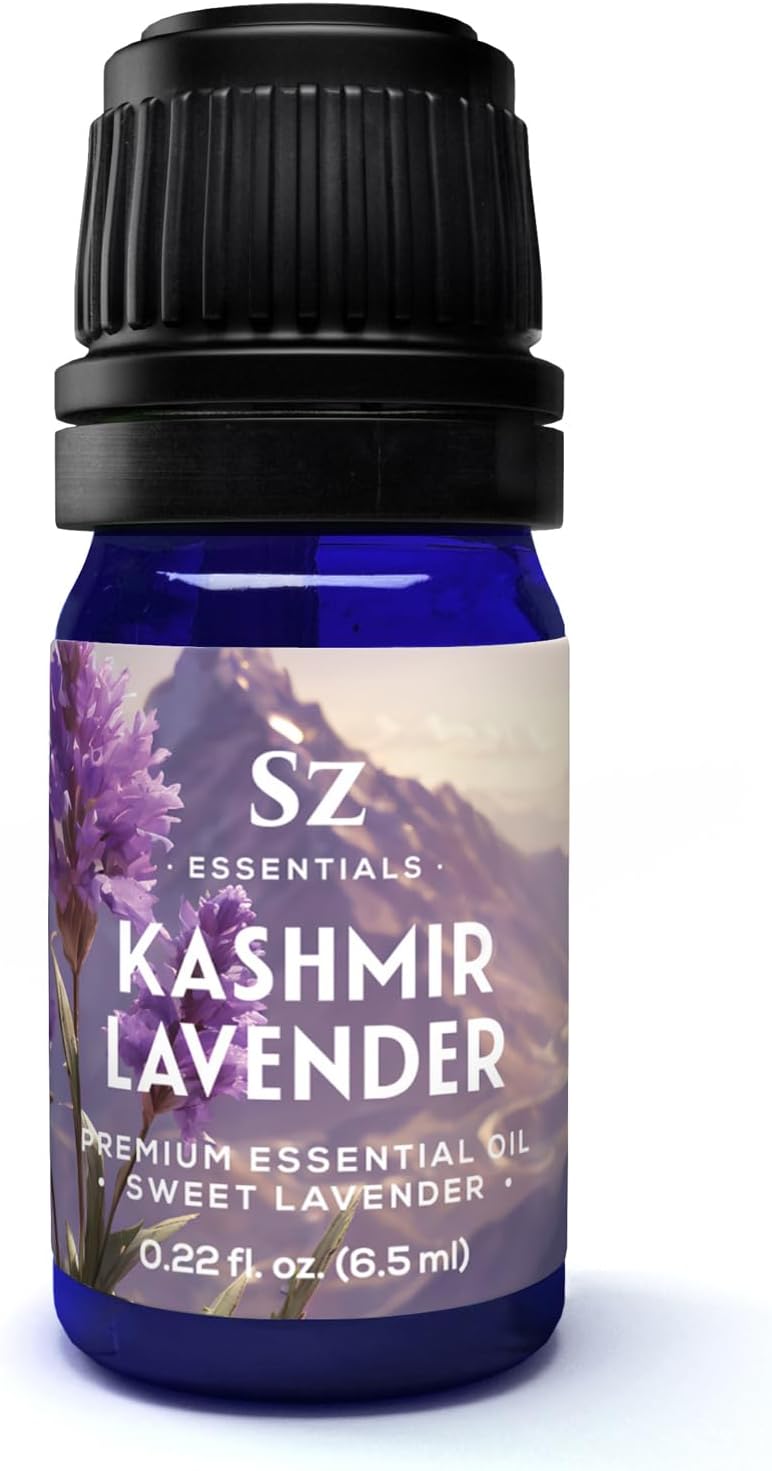 Kashmir Lavender Essential Oil – 100% Pure & Undiluted – Sweet Floral Scent for Relaxation, Aromatherapy, Self-Care, Natural Perfumery – Vegan & Therapeutic – 0.22 fl oz (6.5 mL)