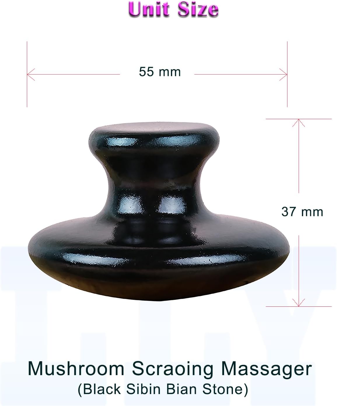 LLY Multifunctional Scraping Massage Tools. Natural Black sibin bian Stone. Beauty & Health Care,Relieve Wrinkles,Muscle and acupoint Massage (Mushroom Scraping Massager 2 Pack)