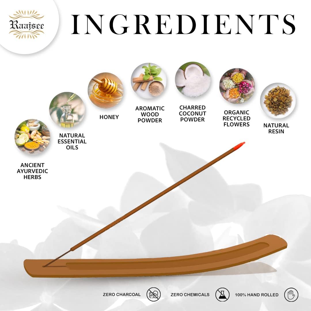 Raajsee White Sage Incense Sticks, 100%-Natural Charcoal Free Organic Non Toxic Clean Burning Handmade Insence Sticks 100 gm Pack, Meditation Gifts – Spritual Cleansing