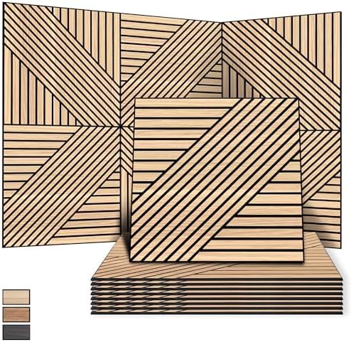 WoveN SounD Acoustic Wall Panels, Natural Oak, 8 Pack, 23.6x23.6 in by WovenSound
