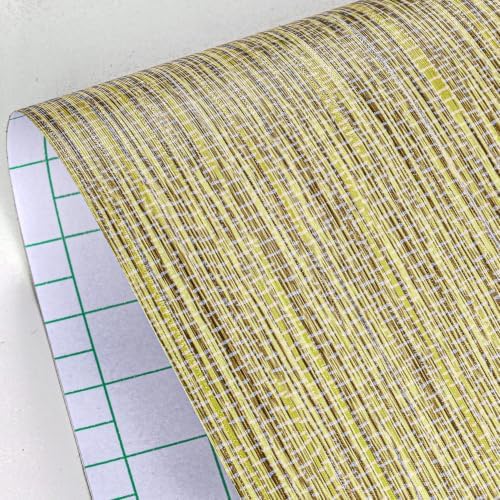 Grasscloth Peel and Stick Wallpaper Beige Gold Linen Textured Wallpaper - Image 7