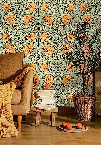 HAOKHOME William Morris Style Peel and Stick Wallpaper Art Deco Wall Paper - Image 3