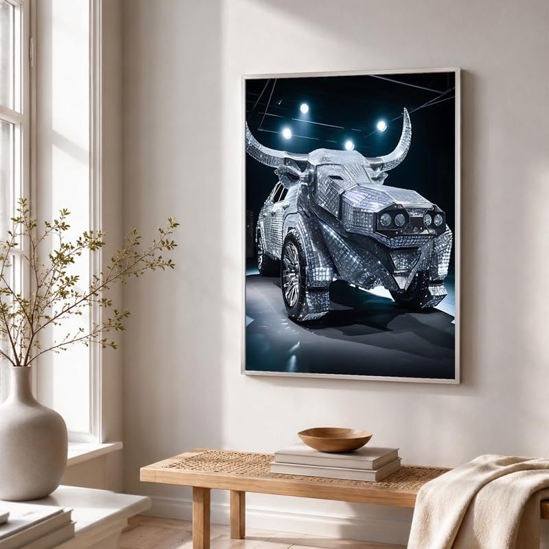 InkFlow Posters Diamond Car Canvas Poster - Image 3
