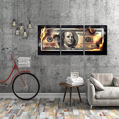 Money Posters Wall Art 3 Panels 100 Dollar Bill - Image 4