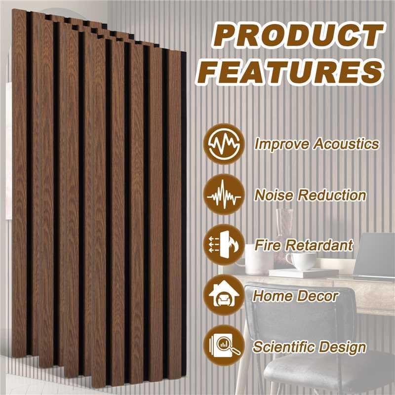 Wood Slat Acoustic Panels, 94.5 x 7.9 Inch - Image 6